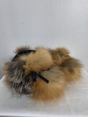 Baby Plush Fox Fur Ear Muffs in Honey Brown